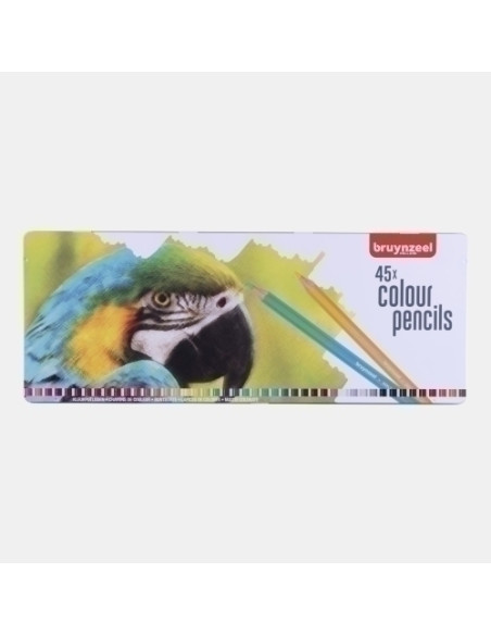 LAPICES de COLORES BRUYNZEEL COLORIDO estuche de METAL de 45