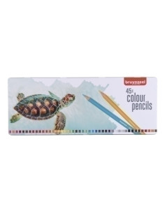 LAPICES de COLORES BRUYNZEEL TORTUGA estuche de METAL de 45