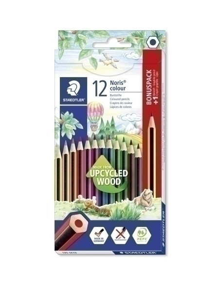 LAPICES de COLORES STAEDTLER 185 NORIS COLOUR WOPEX estuche de 12