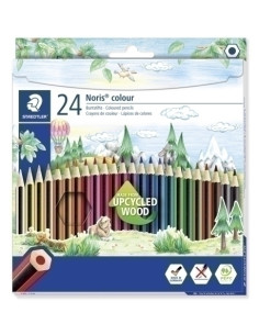 LAPICES de COLORES STAEDTLER 185 NORIS COLOUR WOPEX estuche de 24