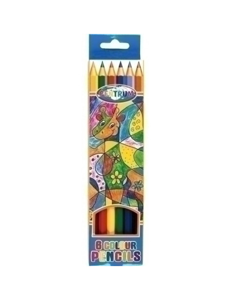 LAPICES de COLORES CENTRUM ZOO HEXAGONAL LARGOS ESTUCHE de 6