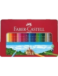 LAPICES de COLORES FABER-CASTELL  estuche de METAL de 36