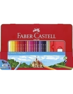 LAPICES de COLORES FABER-CASTELL  estuche de METAL de 48