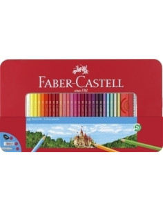 LAPICES de COLORES FABER-CASTELL  estuche de METAL de 60