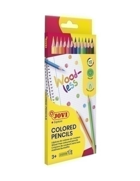 LAPICES de COLORES JOVI WOODLESS TRIANGULAR estuche de 12