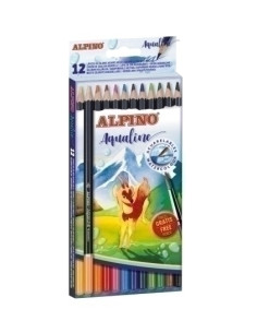 LAPICES ACUARELABLES ALPINO AQUALINE estuche de 12