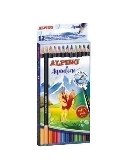 LAPICES ACUARELABLES ALPINO AQUALINE estuche de 12