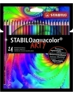LAPICES ACUARELABLES STABILO AQUACOLOR ARTY LINE estuche CARTON de 24