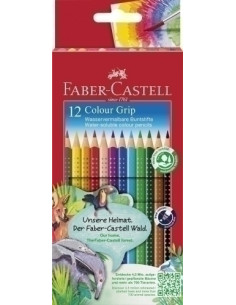 LAPICES ACUARELABLES FABER-CASTELL COLOUR GRIP estuche de 12