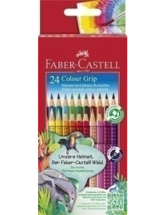 LAPICES ACUARELABLES FABER-CASTELL COLOUR GRIP estuche de 24