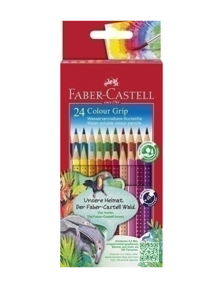 LAPICES ACUARELABLES FABER-CASTELL COLOUR GRIP estuche de 24