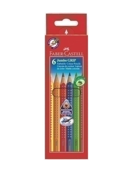 LAPICES ACUARELABLES FABER-CASTELL JUMBO GRIP estuche de  6