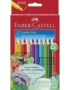 LAPICES ACUARELABLES FABER-CASTELL JUMBO GRIP estuche de 12
