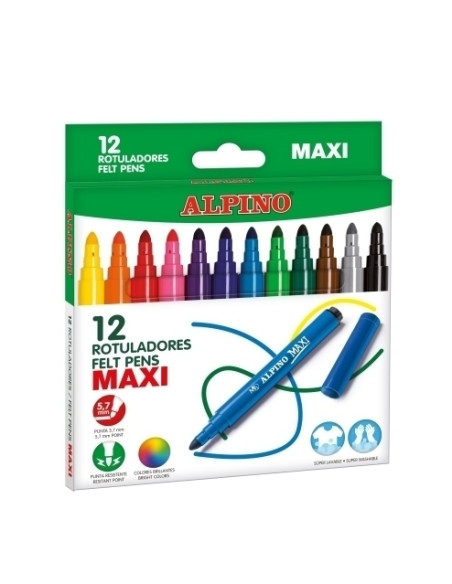 ROTULADOR FIBRA ALPINO MAXI ESTUCHE de 12