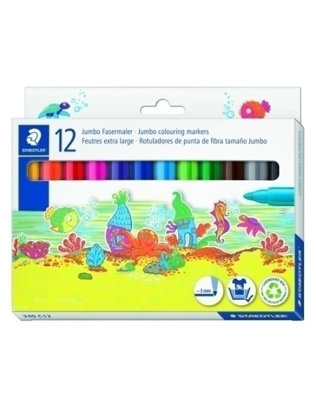 ROTULADOR FIBRA STAEDTLER  340 WATERCOLOUR ESTUCHE de 12