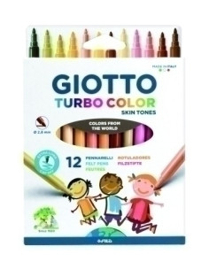 ROTULADOR FIBRA GIOTTO TURBO COLOR SKIN TONES ESTUCHE de 12