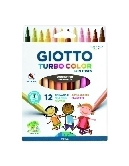 ROTULADOR FIBRA GIOTTO TURBO COLOR SKIN TONES ESTUCHE de 12
