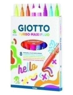 ROTULADOR FIBRA GIOTTO TURBO MAXI FLUO  ESTUCHE de 8