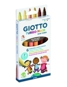 ROTULADOR FIBRA GIOTTO TURBO MAXI SKIN TONES ESTUCHE DE 6