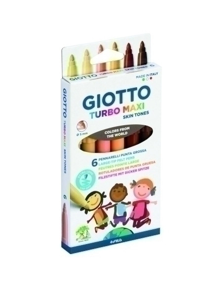ROTULADOR FIBRA GIOTTO TURBO MAXI SKIN TONES ESTUCHE DE 6