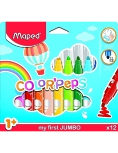 ROTULADOR FIBRA MAPED COLOR´PEPS EARLY AGE JUMBO ESTUCHE de 12