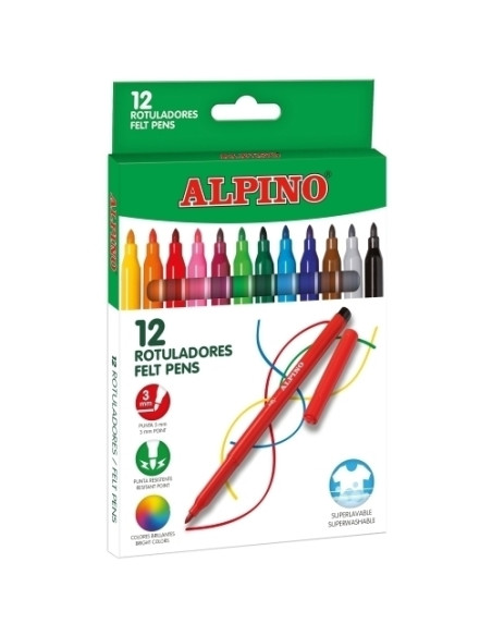 ROTULADOR FIBRA ALPINO STANDARD  ESTUCHE de 12