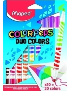 ROTULADOR FIBRA MAPED COLOR´PEPS DUO ESTUCHE de 10