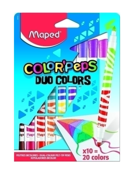 ROTULADOR FIBRA MAPED COLOR´PEPS DUO ESTUCHE de 10