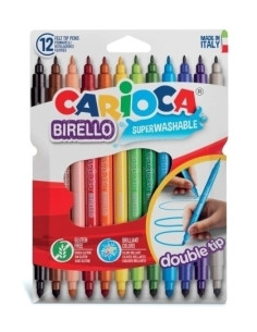 ROTULADOR FIBRA CARIOCA BIRELLO DOBLE CAJA de 12