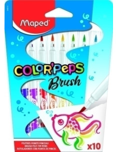 ROTULADOR MAPED COLOR PEPS PUNTA PINCEL ESTUCHE de 10