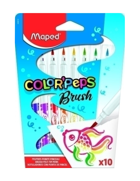 ROTULADOR MAPED COLOR PEPS PUNTA PINCEL ESTUCHE de 10