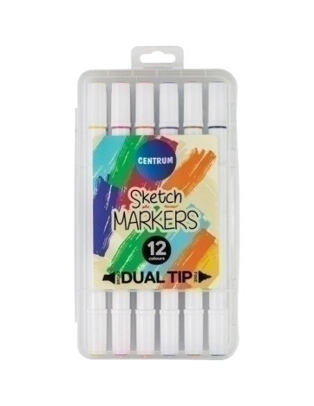 ROTULADOR CENTRUM MARKER PARA BOCETOS DOBLE PUNTA ESTUCHE de 12