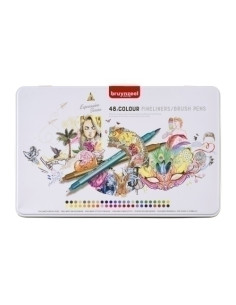 ROTULADOR FIBRA BRUYNZEEL DOBLE PUNTA CAJA de 48