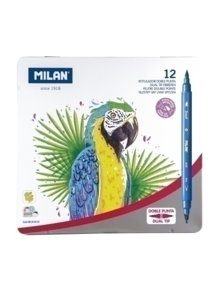 ROTULADOR MILAN DOBLE PUNTA FINAPINCEL CAJA de 12