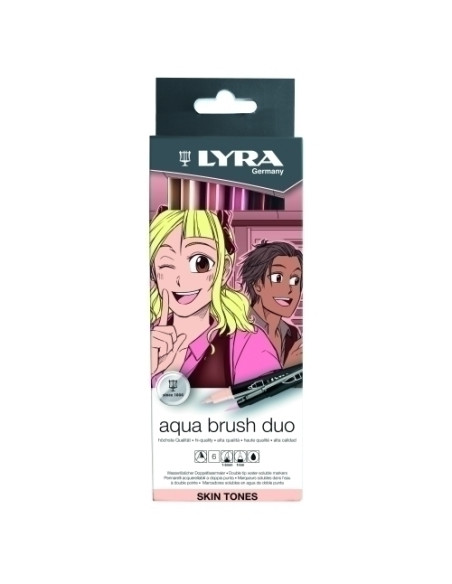 ROTULADOR LYRA AQUA BRUSH DUO SKIN TONE ESTUCHE de 6