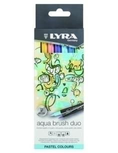 ROTULADOR LYRA AQUA BRUSH DUO TONOS PASTEL ESTUCHE de 6