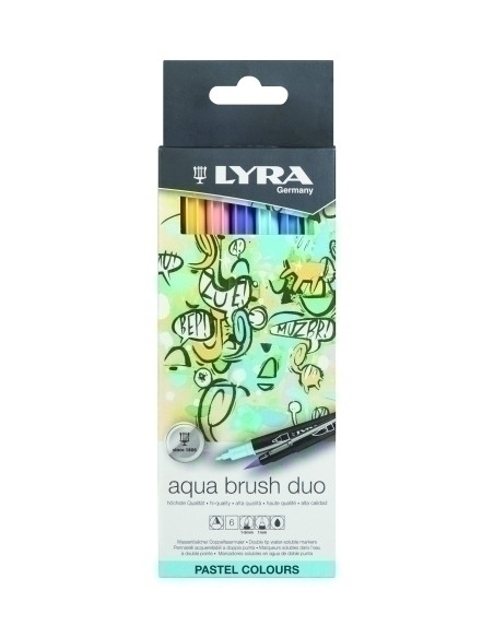 ROTULADOR LYRA AQUA BRUSH DUO TONOS PASTEL ESTUCHE de 6