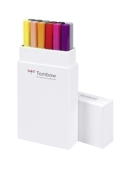 ROTULADOR TOMBOW DOBLE PUNTA PINCEL COLORES PRIMARIOS ESTUCHE de 12