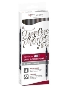 ROTULADOR TOMBOW DOBLE PUNTA PINCEL ESTUCHE DE 6 Caja carton
