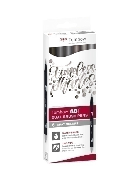 ROTULADOR TOMBOW DOBLE PUNTA PINCEL ESTUCHE DE 6 Caja carton