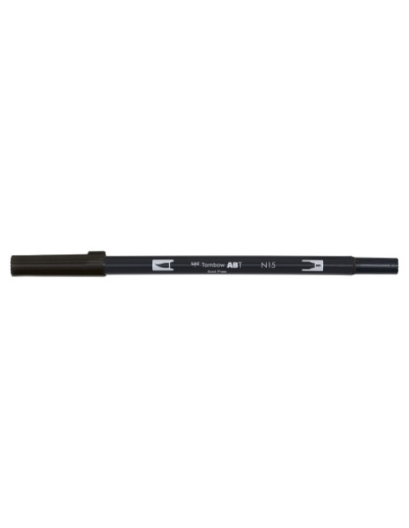 ROTULADOR TOMBOW DOBLE PUNTA PINCEL NEGRO