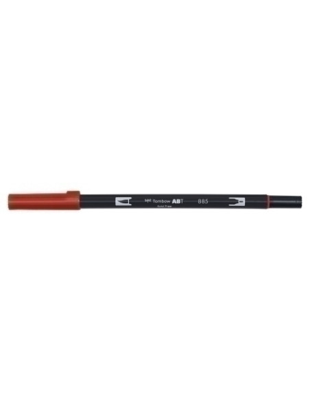 ROTULADOR TOMBOW DOBLE PUNTA PINCEL ROJO CALIDO