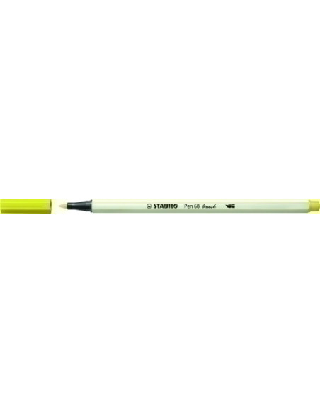 ROTULADOR FIBRA STABILO PEN 68 BRUSH PUNTA PINCEL AMARILLO FLUORESCENTE