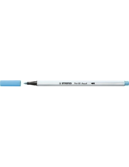 ROTULADOR FIBRA STABILO PEN 68 BRUSH PUNTA PINCEL AZUL FLUORESCENTE