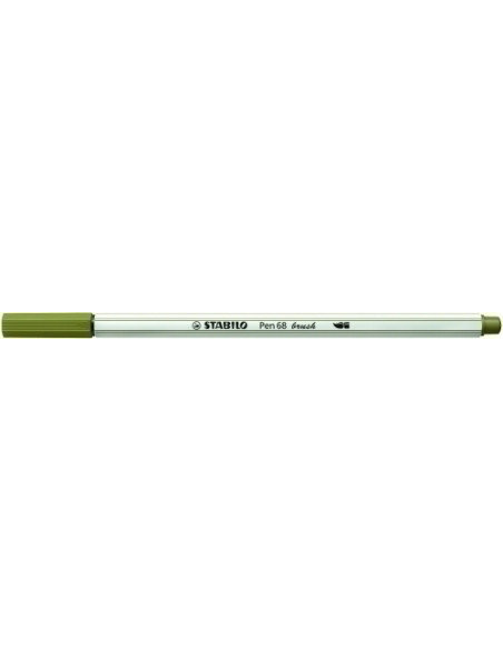 ROTULADOR FIBRA STABILO PEN 68 BRUSH PUNTA PINCEL VERDE MUSGO