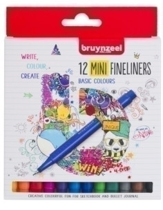 ROTULADOR FIBRA BRUYNZEEL MINI PUNTA FINA ESTUCHE de 12