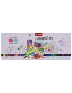 ROTULADOR FIBRA BRUYNZEEL PUNTA FINA ESTUCHE METALICO de 36