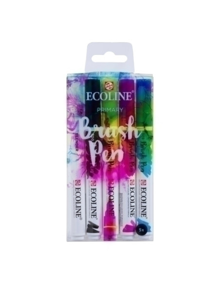 ROTULADOR FIBRA ECOLINE BRUSHPEN SURTIDO COLORES PRIMARIOS ESTUCHE de 5