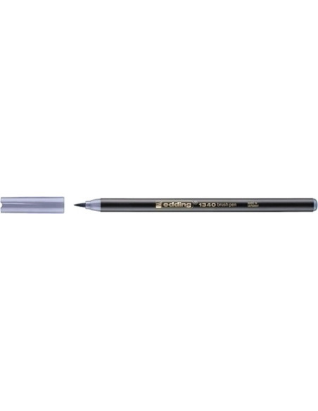 ROTULADOR FIBRA EDDING 1340 BRUSHPEN GRIS PLATA