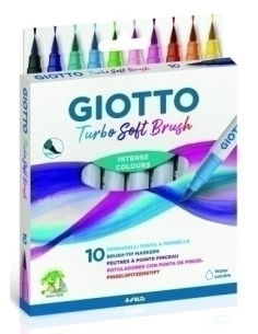 ROTULADOR FIBRA GIOTTO TURBO SOFT BRUSH ESTUCHE DE 10